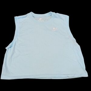 Nike Sky Blue Cropped Sleeveless Tee